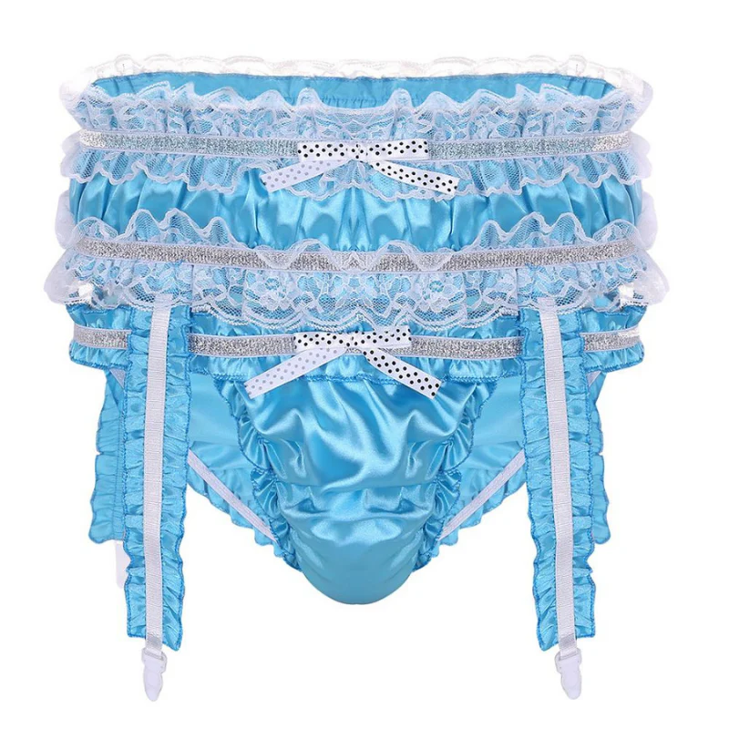 Sissy Amanda: Blue Frilly Two Piece Panty Set