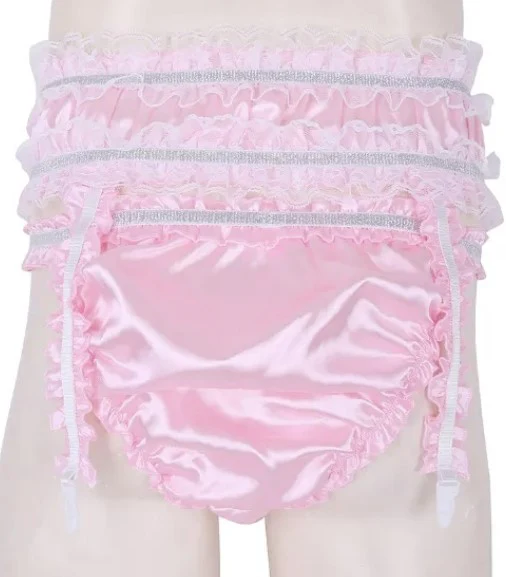 Sissy Jessica: Pink Frilly Two Piece Panty Set - Image 2