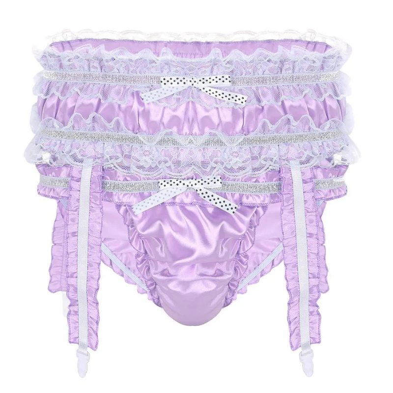 Sissy Rachel: Purple Frilly Two Piece Panty Set