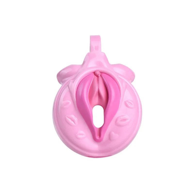 The Pussyless Cuck: Pink Vagina Shaped Chastity Cage (21 mm)