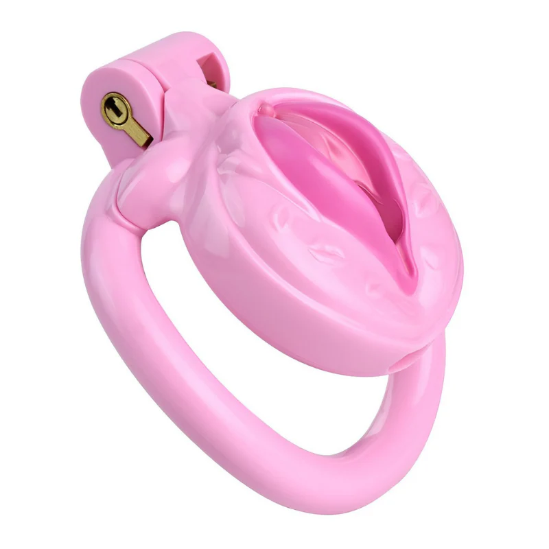 The Pussyless Cuck: Pink Vagina Shaped Chastity Cage (21 mm) - Image 2